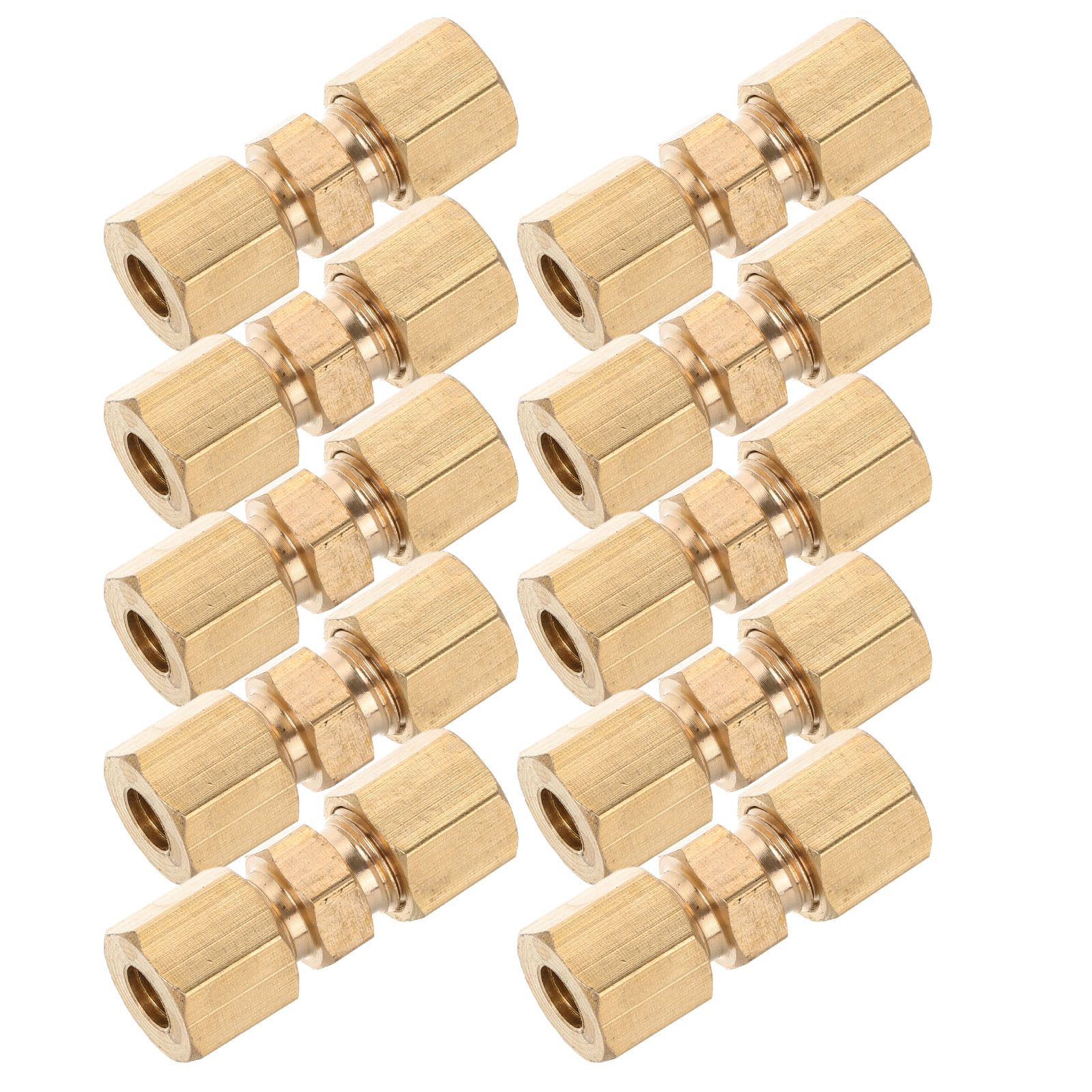 Compression Fitting Brass - 10 Stück Messing-Bremsleitungskupplungen, Kompressionsverbindung, sichere Verbindung,